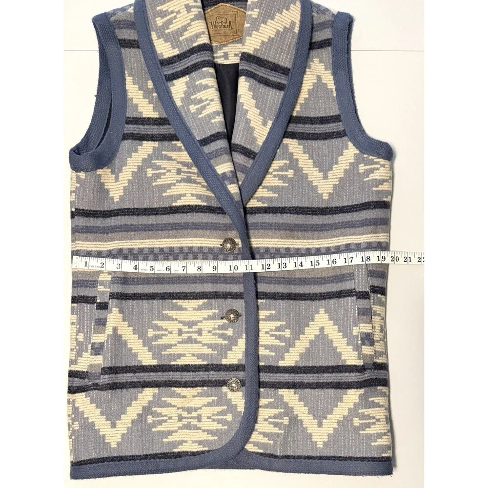 Vintage Woolrich Women's Wool Indian Blanket Vest Small Southwest Cabin Core